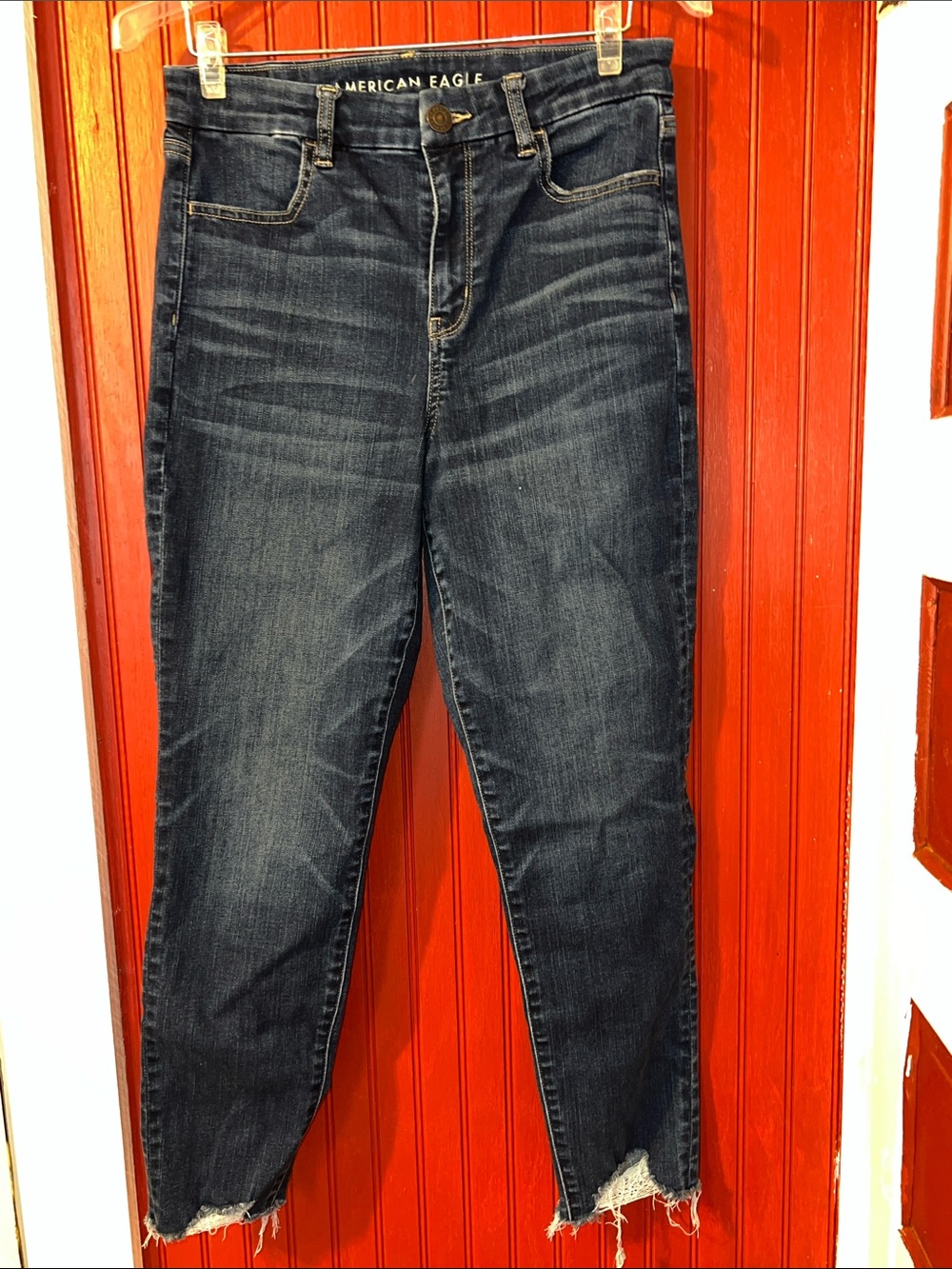 American Eagle Outfitters Dark Indigo Ankle Crop Jeans 8